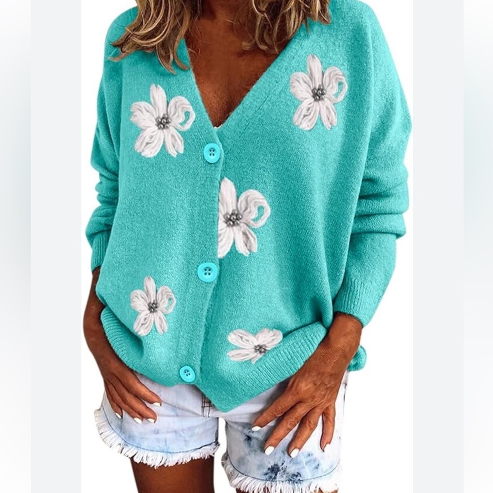 08. Long Sleeve Cardigan Knit Sweater Cardigan Cable Sleeve Soft Knit Cardigan - Picture 2 of 15